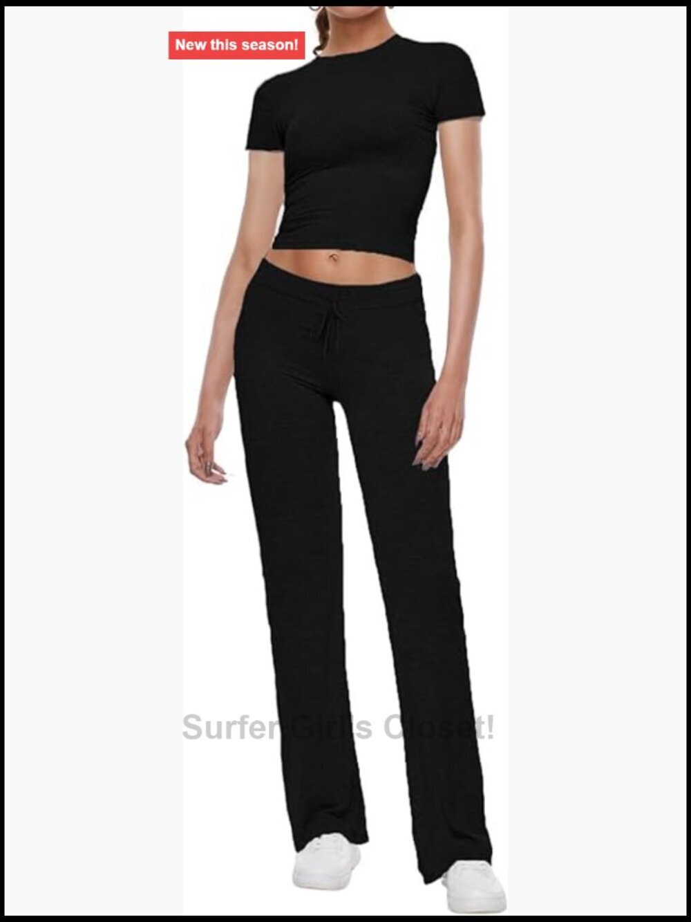 Women's 2 Piece Lounge Set Straight Leg Pants Crop T-shirt Comfy Outfits